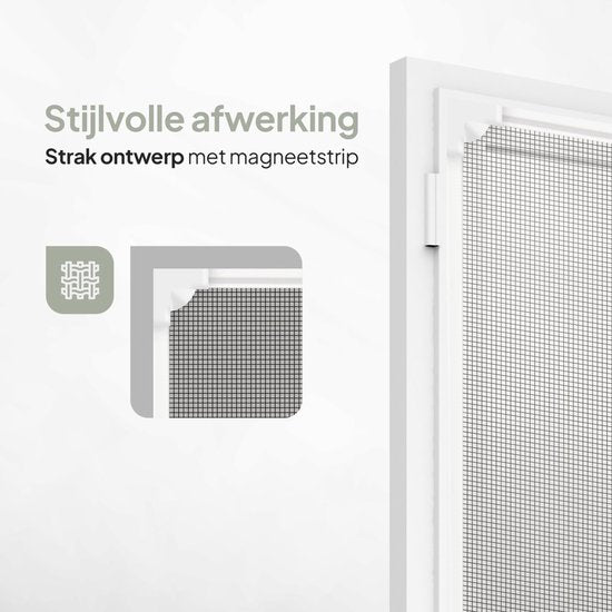 O'DADDY® Magnetisches Fensterfliegengitter – 150 x 150 cm – Anpassbares Fliegengitter – Mit weißem Rand und schwarzem Netz – Fliegengitter – Vielseitig und einfach zu montieren