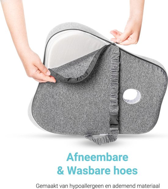 CozySense® Rückenstütze - Verstellbares Kissen für den unteren Rücken - Lendenkissen für Auto, Bürostuhl, Bett & Sofa - Ergonomisch - Mit Coolgel - Waschbarer Bezug