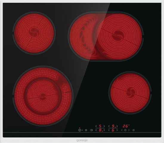 Gorenje ECT643BX Schwarz, Edelstahl, Einbaugerät, Keramik, 4 Kochzonen