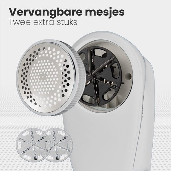 Auronic Elektrischer Fusselentferner - Kabellos - 2 Extra-Aufsätze - Weiß
