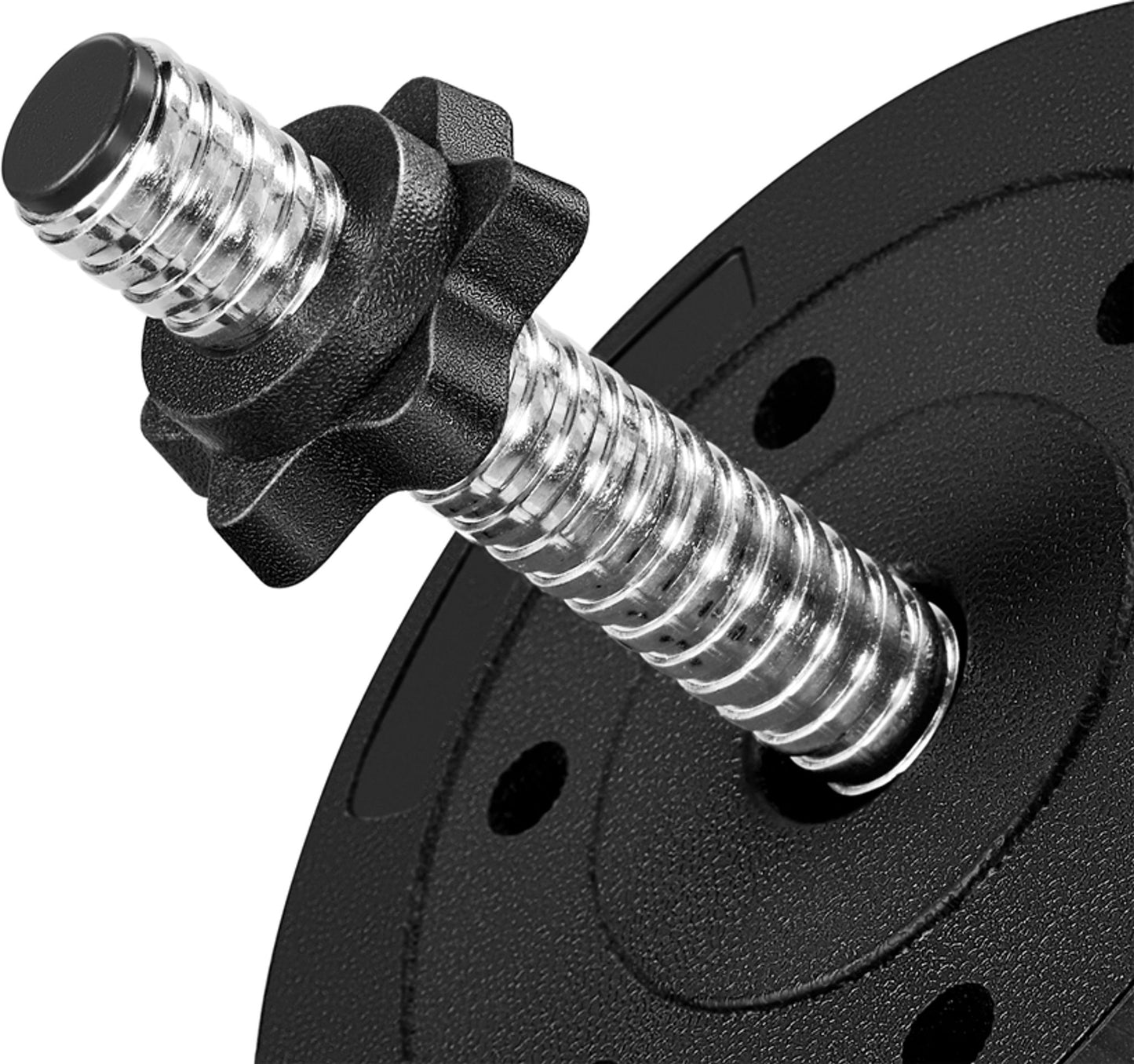 Yaheetech verstellbares Hantelset 2x 15 kg schwarz - 33,7 cm Langhantel - Ø30 mm Griff