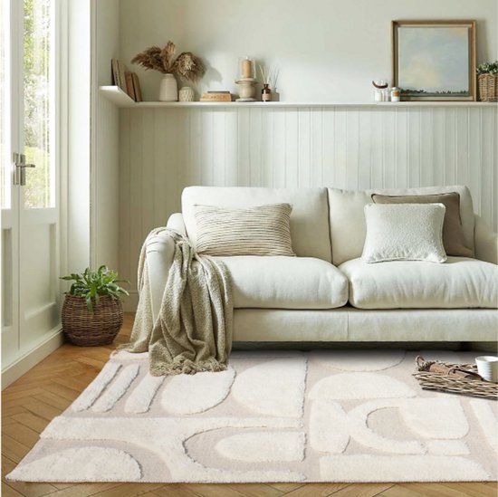 von fonQ Glyph Teppich – Naturfarben – rechteckig – 160 x 230 cm