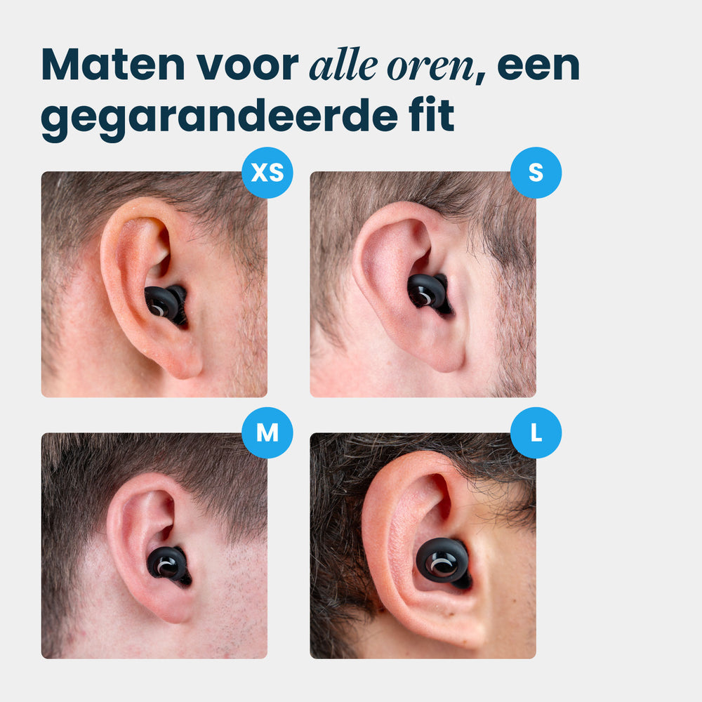 Dreamcare Silent Sleep Ohrstöpsel - Schwarz - Lärmreduzierung bis zu 33 dB - Inklusive 4 Größen