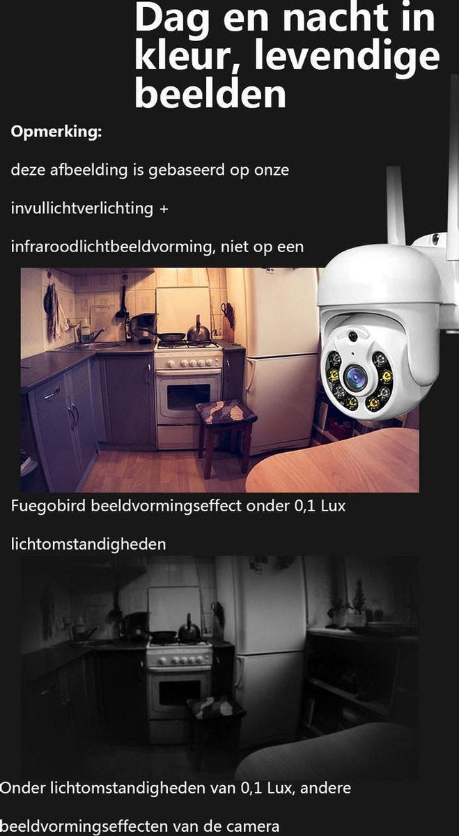 Fuegobird Wifi Smart Wasserdicht IP66 WIFI IP Kamera-Außenbereich drehbar und schwenkbar Full HD 1080P-1 Zoll kleine Dome Kamera