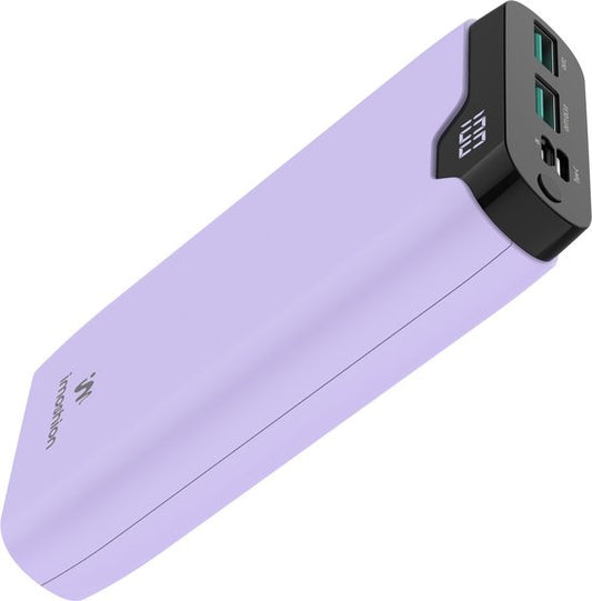 imoshion Powerbank 20000 mAh - Schnellladegerät 22,5W - LED-Anzeige - USB C & USB A - Geeignet für iPhone und Samsung, u.a. - Universal - Flieder
