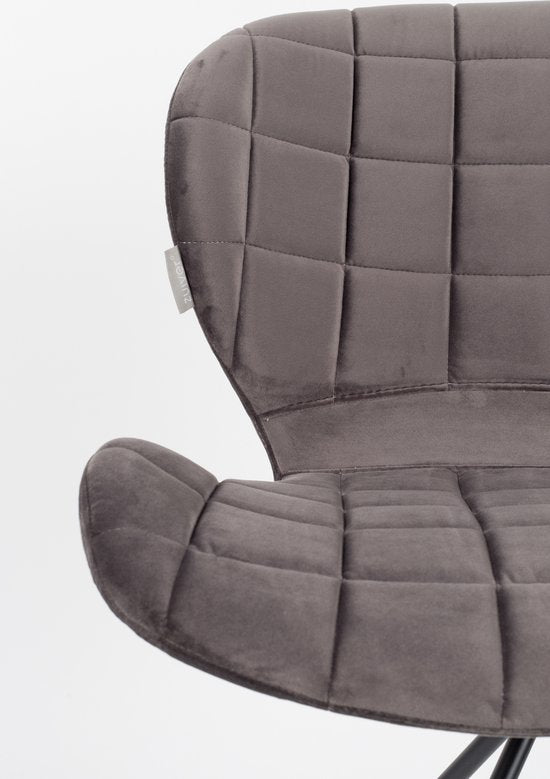 Zuiver OMG Velvet Esszimmerstühle Grau – 2er-Set