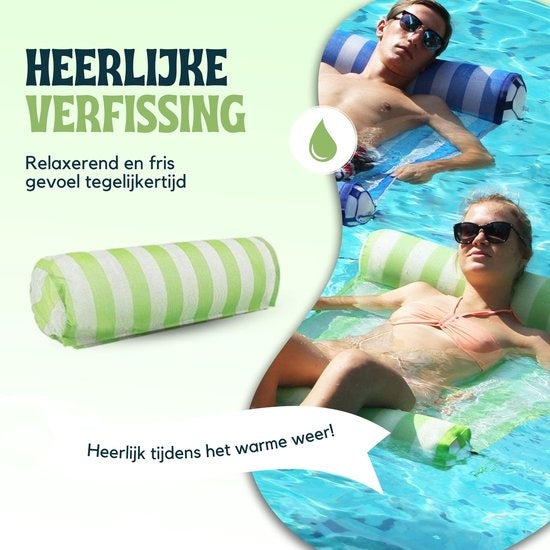 Travelly - Luxuriöse Wasserhängematte - Hängematte - Luftmatratze - Luftmatratze Pool - Wasserspielzeug - Wasserhängematte - Grün