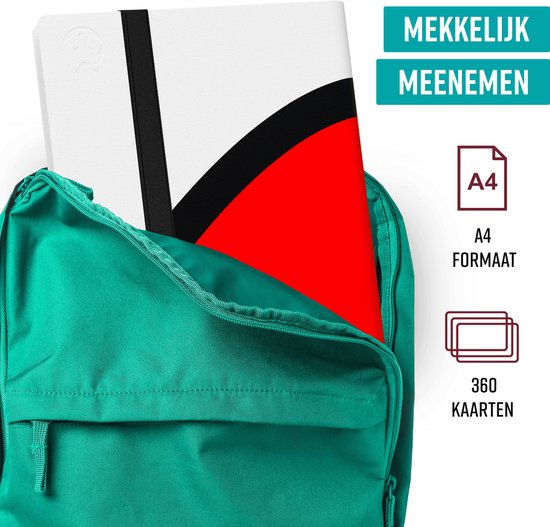 NAPI Sammelmappe 360 Karten - Profi-Mappe für Karten - Sammelkartenmappe - 9 Taschen - Premium-Kartenmappe - 20 Seiten - A4-Format - Rot