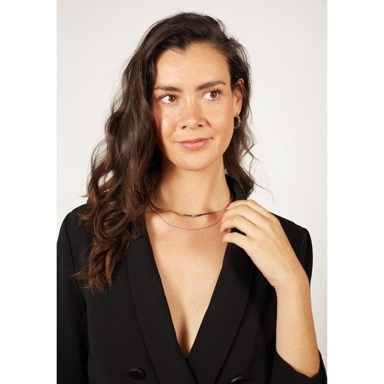Laura Ferini Damenhalskette Chiara Silber - Silberne Gliederkette mit 2 Lagen - 18K Weißgold vergoldet - Halskette - Halskette - Schmuck - Accessoires - Damenhalskette