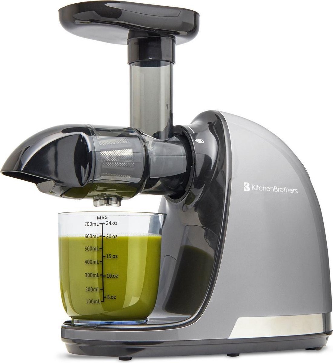 KitchenBrothers Entsafter - 700ml - BPA-frei - Trockenes Fruchtfleisch - Grau