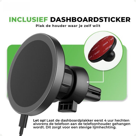 iSetchi Telefonhalterung - Qi Wireless Charger - 15-Watt-Schnellladegerät - Lüftungsgitter