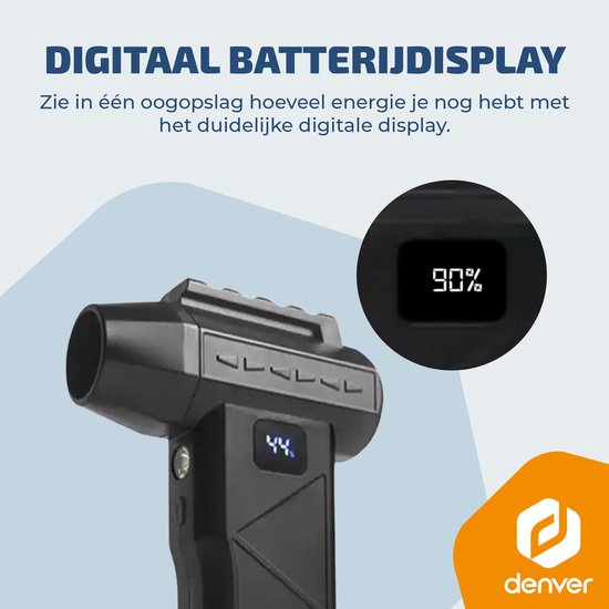 Denver Air Duster – Luftgebläse – Druckluft – Compressed Air – Staubentferner – 2 Aufsätze – 110.000 U/min – Kabellos & wiederaufladbar – 6.000 mAh – HJB172
