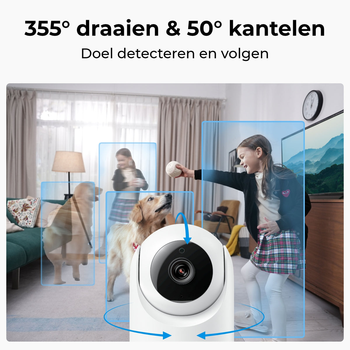Reolink E321 WLAN-Kamera für den Innenbereich mit Schwenk- und Neigefunktion – 3 MP – weiß
