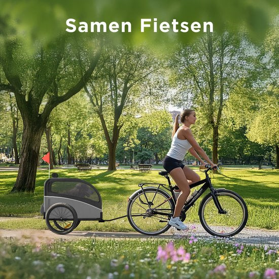 Trevopet® Hundefahrradanhänger - Faltbarer Fahrradanhänger Hund - Hundeanhänger - Geeignet für E-Bikes - Bis zu 40 kg - Für mittlere & große Hunde - Schwarz