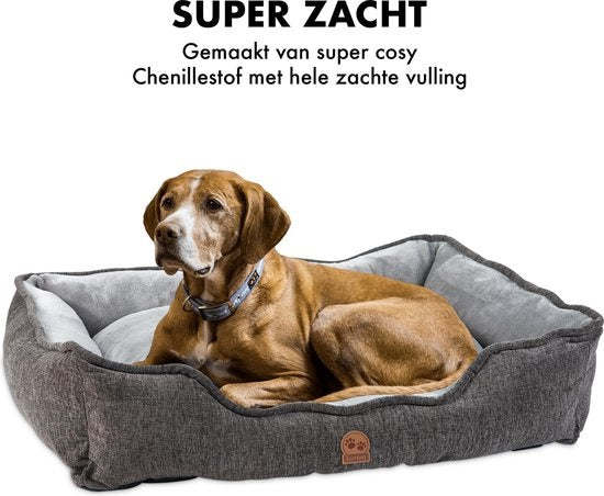 Kustaa Luxus-Hundekorb - 90x69CM - Waschbar - Rutschfest - Superweich - Größe XL - Dunkelgrau