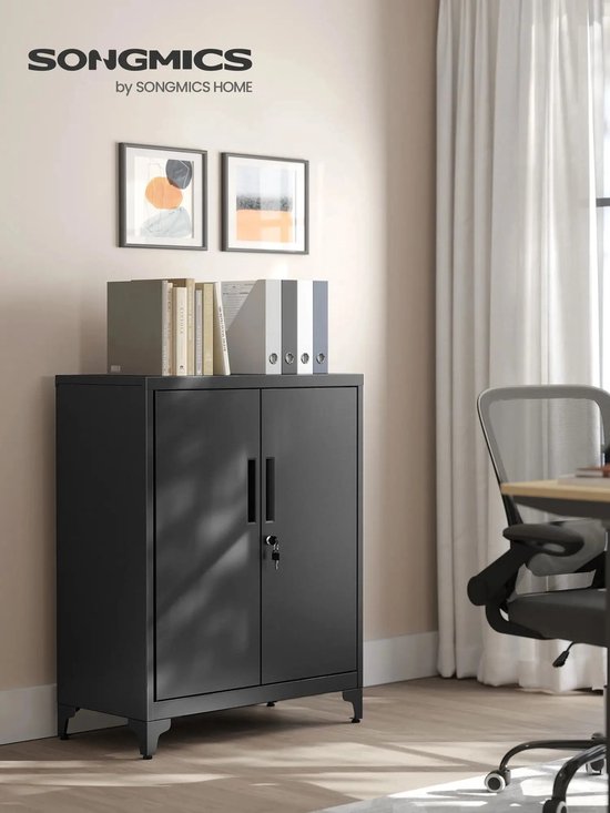 Schwarz – Büroschrank – Aktenschrank – Büro – Bürobedarf – Schrank – Sideboard – Schränke – Aufbewahrungsschränke mit Türen – Werkzeugschrank