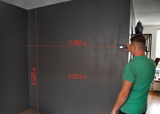 VONROC Laser-Entfernungsmesser - 60 Meter Reichweite - Einstellbarer Messbezug