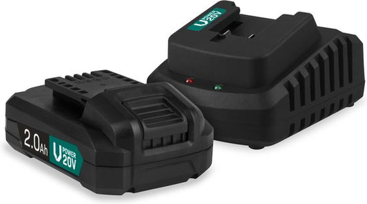 VONROC Akku-Plattform Starter Set - 20V Akku - 2.0Ah & Schnellladegerät