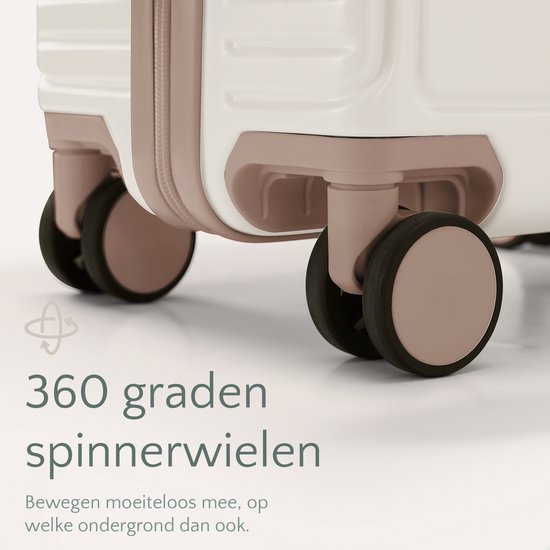 Skycases City Walker - Mittelgroßer Reisekoffer 77L - Leicht und robust - 360° Spinner-Räder - Original TSA-Schloss - Inklusive Schutzhülle & Nassbeutel - 66 x 45 x 26 cm - Beige