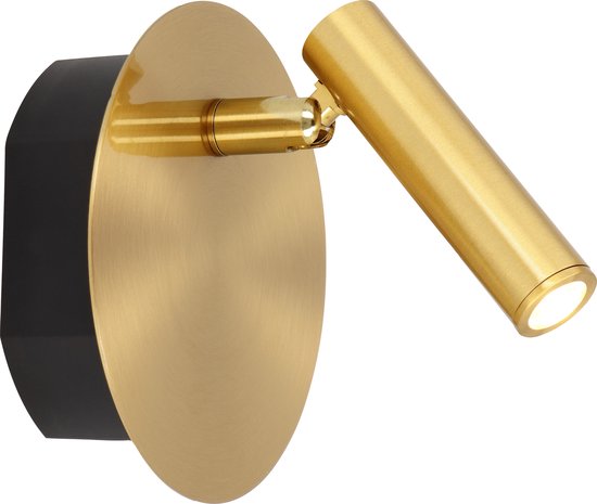 Lucide JOLIJN – Wiederaufladbare Nachttischlampe / Wandleuchte – Akku/Batterie – Ø 10,2 cm – LED – 1x2 W, 3000 K – magnetisch – Mattgold / Messing
