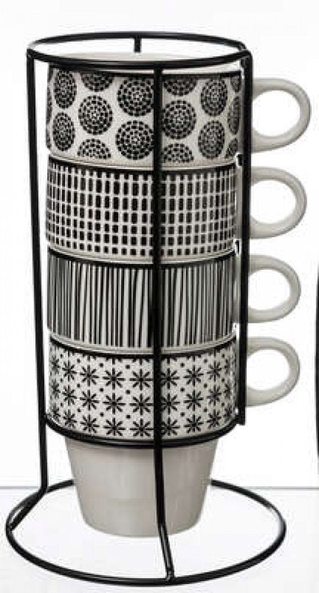 SG – 4er-Set Becher/Tassen à 20 cl mit Metallhalterung