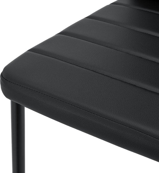 Moderner Esszimmerstuhl Loja - 2-teilig - Schwarz - Kunstleder