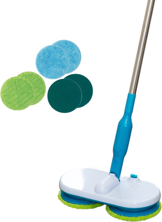Mediashop Hurricane Floating Mop elektrischer Wischmopp – wiederaufladbarer Bodenwischer zum Wischen, Schrubben und Polieren – mit 2 × 3 Mikrofaser-Pads – Mail-Order-Edition
