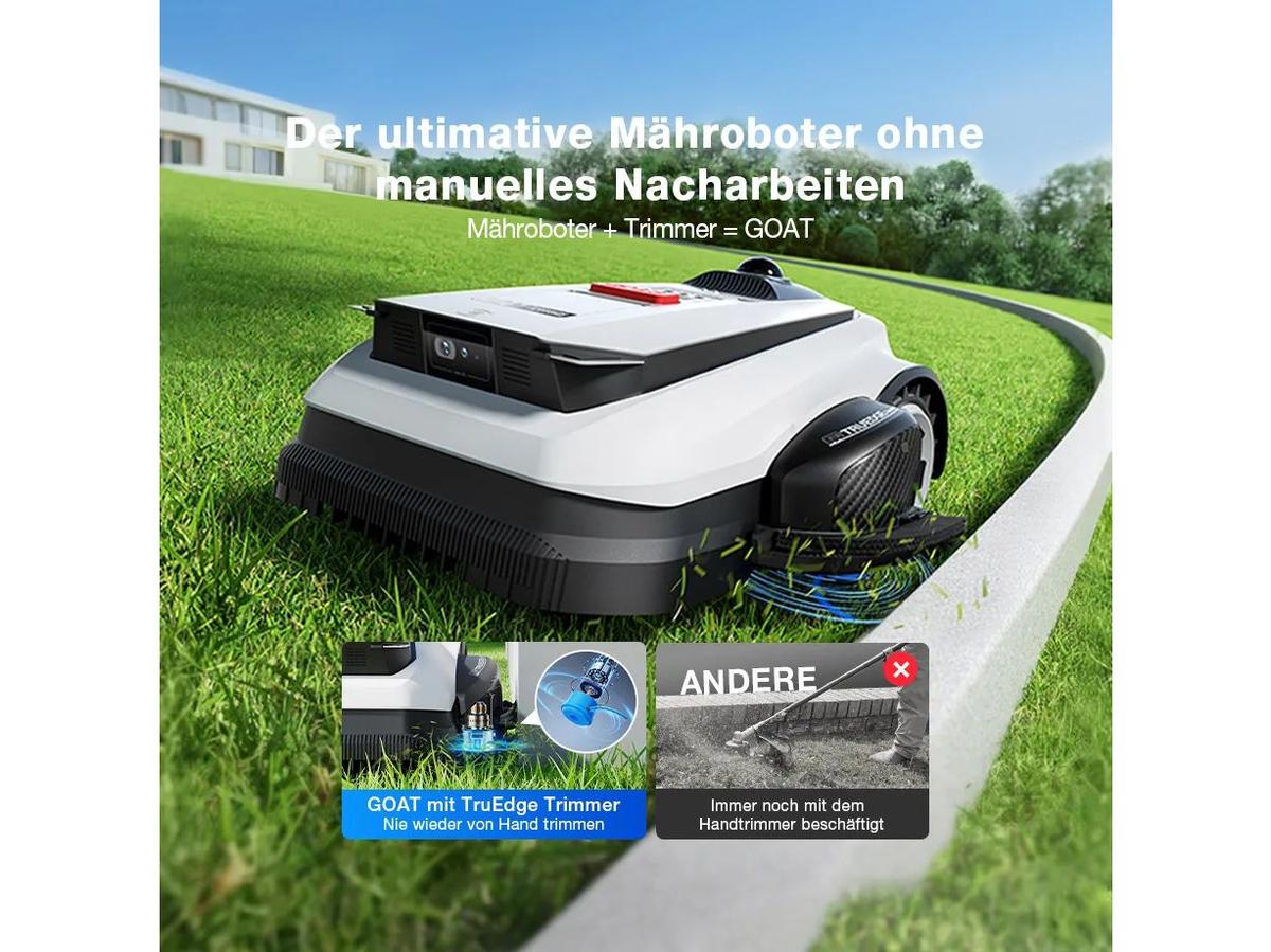 Ecovacs GOAT A1600 LiDAR PRO Mähroboter – inklusive Akku und Ladestation – mäht bis zu 1600 m²