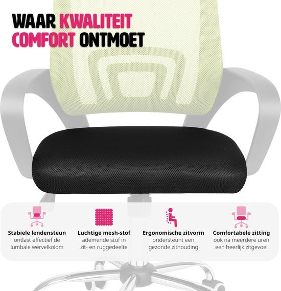 tectake - bureaustoel burostoel kantoor - design - zwart/groen - 401790