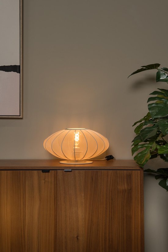 Lucide CORINA – Tischlampe – Ø 40 cm – 1xE27 – Beige – Japandi
