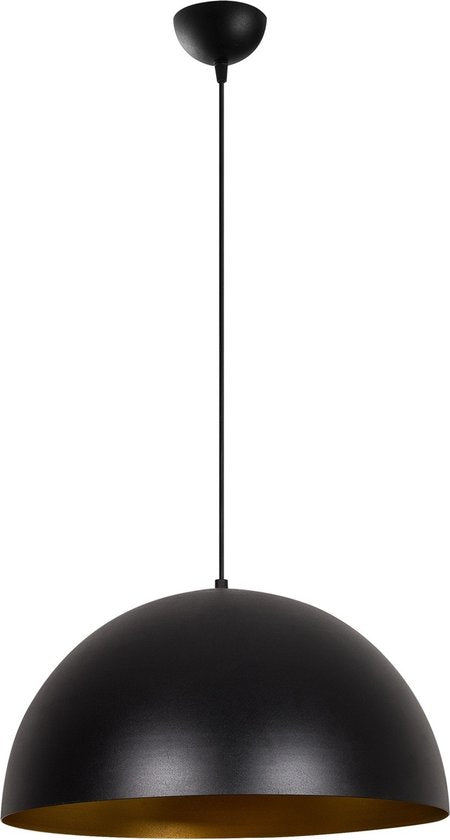 Moderne Pendelleuchte schwarz gold 50 cm | Kante