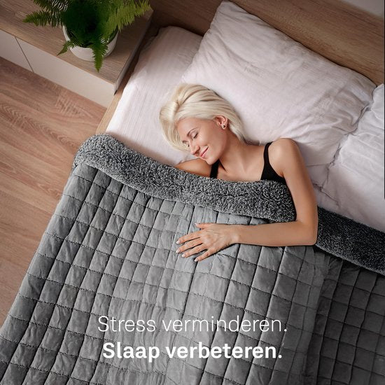 CozySense® Gewichtsdecke 5 kg - Gewichtsdecke - Gewichtsdecke - GLASS-Flow® Druckverteilung - 135x200 - Flanell Samt & Sherpa - Hypoallergen - Grau