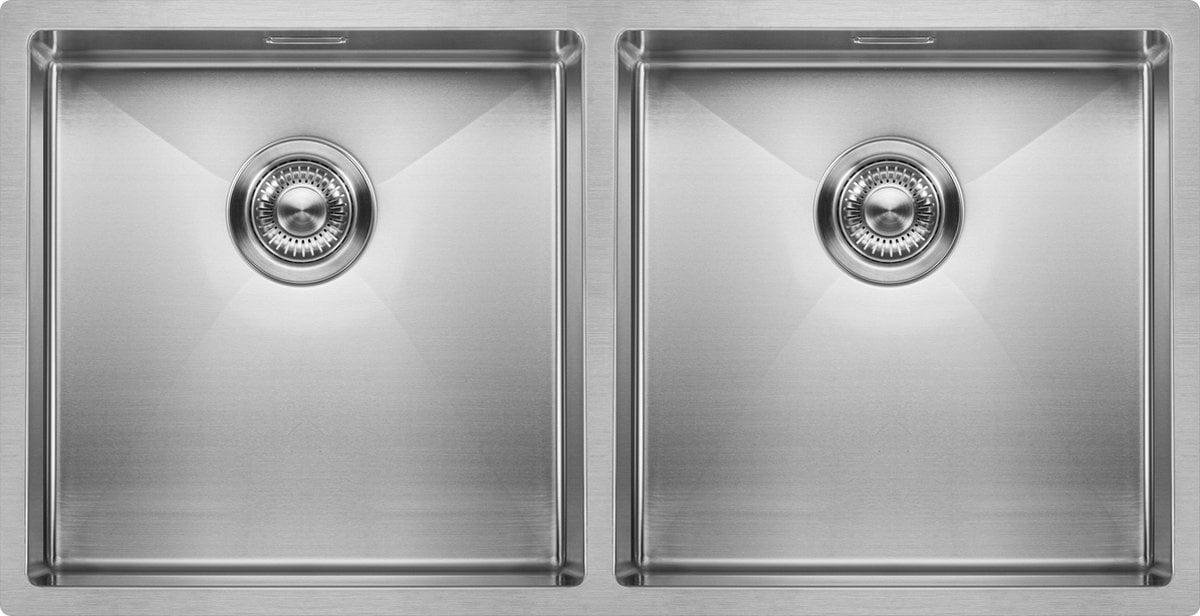 Mizzo Linea Doppelspüle 40-40X40CM - Küchenspüle - Unterputz / Flush-mount / Einbau - Edelstahlspüle