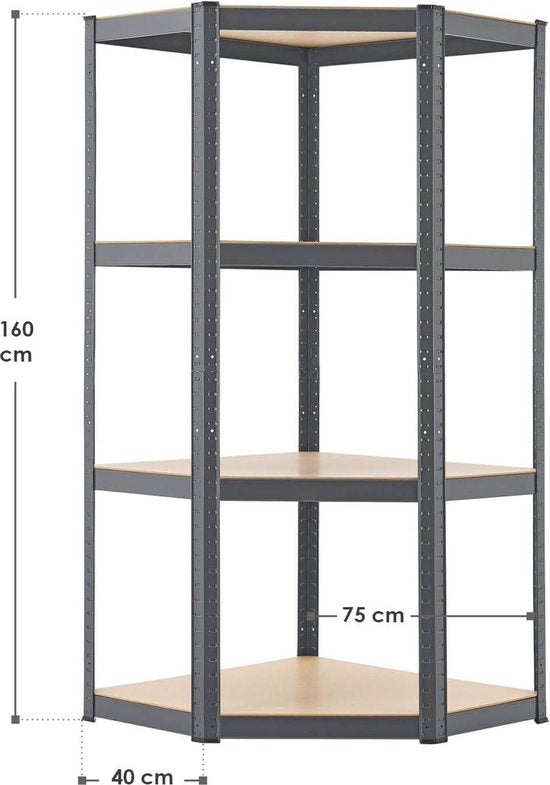 Regal / Lagerregal - Ecke Easy - 160 x 75 x 75cm