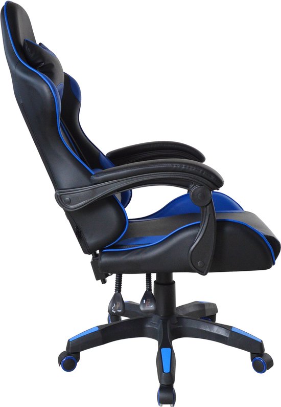 VDD Gaming – Gaming-Stuhl – Gaming-Sessel – Gaming-Sessel – Gaming-Stuhl schwarz – Gaming-Stuhl blau – Bürostuhl – Schreibtischstuhl – Verstellbar – Ergonomisch – Max. 120 kg