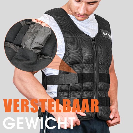 DH FitLife Einstellbare Gewichtsweste 10KG/20KG/30KG für Muskelaufbau und Krafttraining | Gewichtsweste | Laufweste Damen Herren | Fitness Trainingsweste