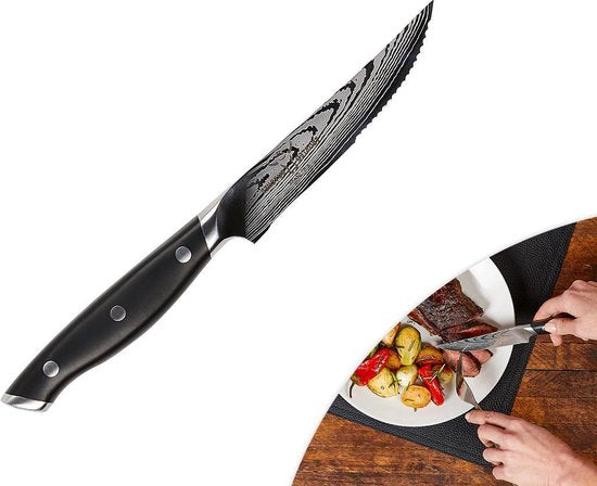 Trusted Butcher Steakmesserset – hochwertiges Messerset – ultrascharfe Messer in Metzgerqualität – perfekt ausbalancierte Fleischmesser für komfortables Schneiden – 4-teiliges Set.