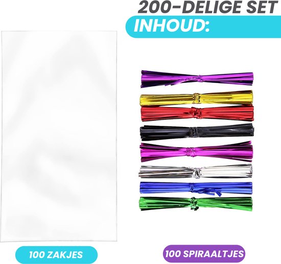 Feestio Partytüten Transparent - Treat Bags Kinderparty - Cellophantüten - Bonbontüten - Geschenktüten