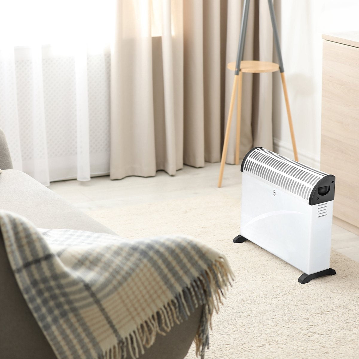Auronic Elektrische Konvektorheizung - 750/1250/2000 Watt - Einstellbarer Thermostat - Weiß