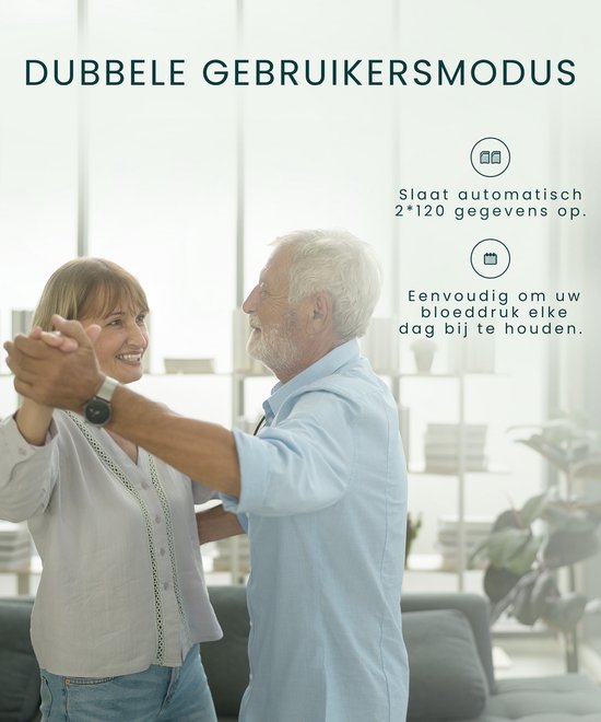 Bintoi® BX400 - Oberarm-Blutdruckmessgerät - Herzfrequenzmessgerät - Inkl. Batterien - 2 Benutzer
