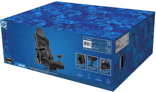 Trust GXT 721BM Ruya Pro Gaming-Stuhl – Batman Edition – Ergonomisches Design – Schwarz/Gelb