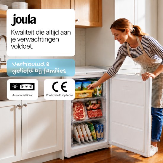Joula Tischgefriertruhe – freistehend, Mini/klein – 60 Liter – 3 Gefrierschubladen – Weiß
