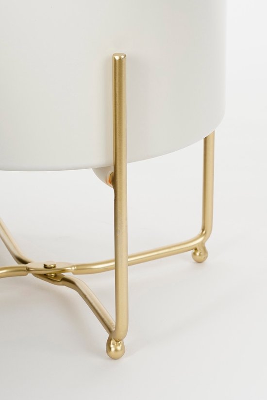 Mica Decorations Widder Blumentopf auf Ständer - 3er-Set - H32 x Ø24 cm - Weiß