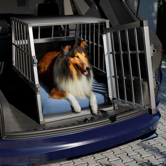 Juskys Aluminium Hundetransportbox - L