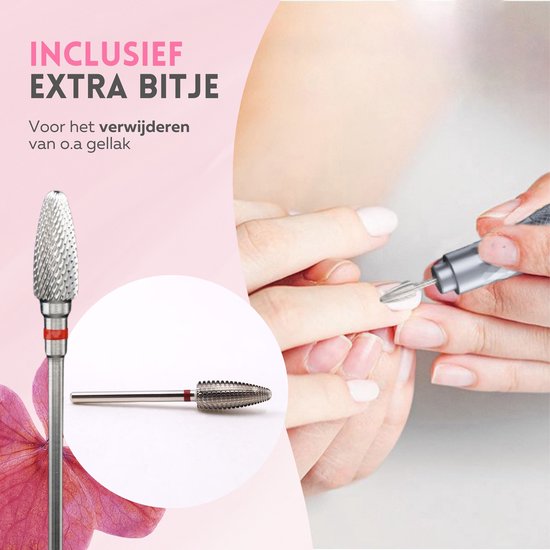 Beeperfect® Cordless Electric Nail File Pro Edition - Nagelfräse - Maniküre- und Pediküre-Set - wiederaufladbar - 11 Bits und 60 Schleifrollen - 30.000 U/min