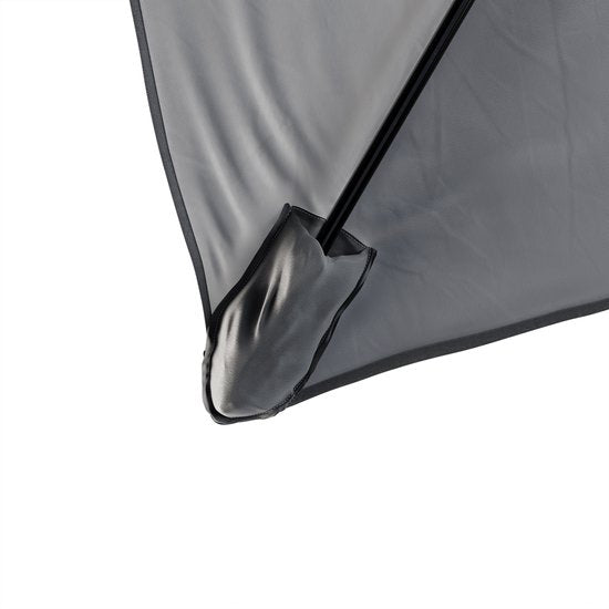 Tristar Stabsonnenschirm – quadratisch – 200 x 200 cm – Balkon & Garten – neigbar – inkl. Schutzhülle – PA-7901 – Dunkelgrau