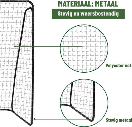 Umbro Fußballtor - 300 x 120 x 205 CM - Metall - Inkl. 7 Bodenhaken - Schwarz