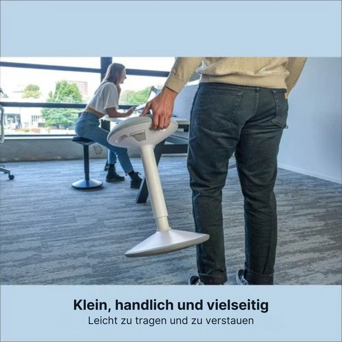 Bckz - Balance Hocker - Wackelhocker - Ergonomischer Bürostuhl - Sattelhocker - Höhe 55-80cm - Weiß