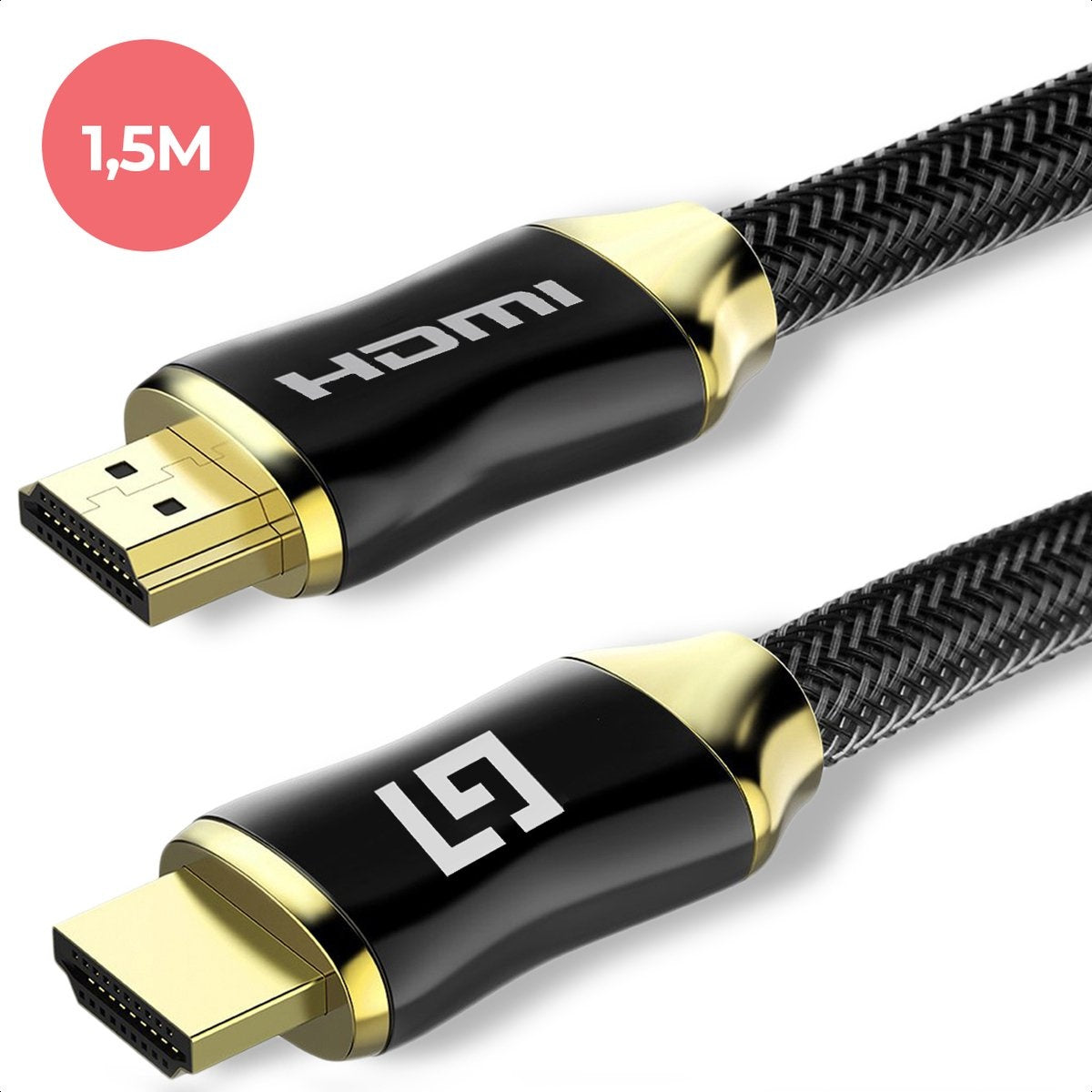 LifeGoods HDMI 2.0 Kabel - 1.5M - 18Gbps - 4K (60Hz) - Schwarz