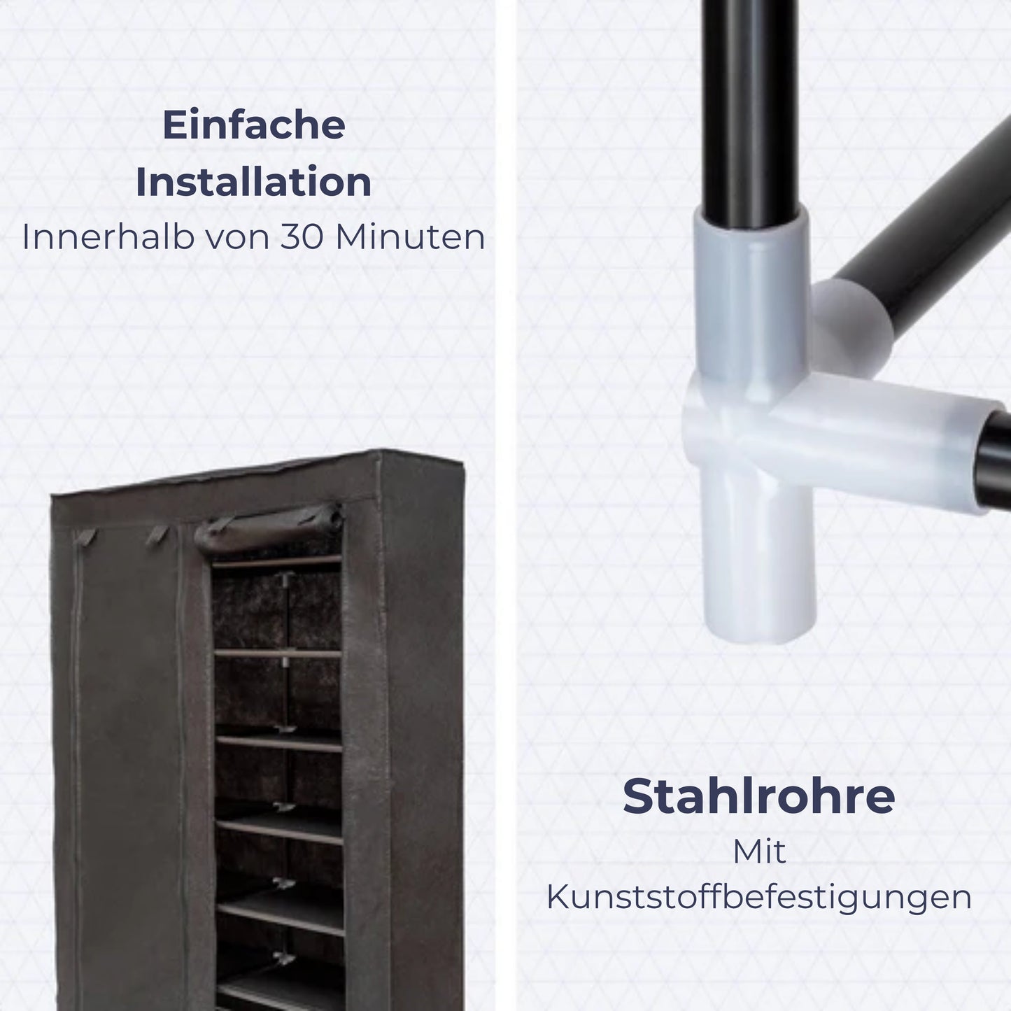 LifeGoods Schuhregal - 7 Schichten - 28 Paar Schuhe - Abschließbar - Schwarz
